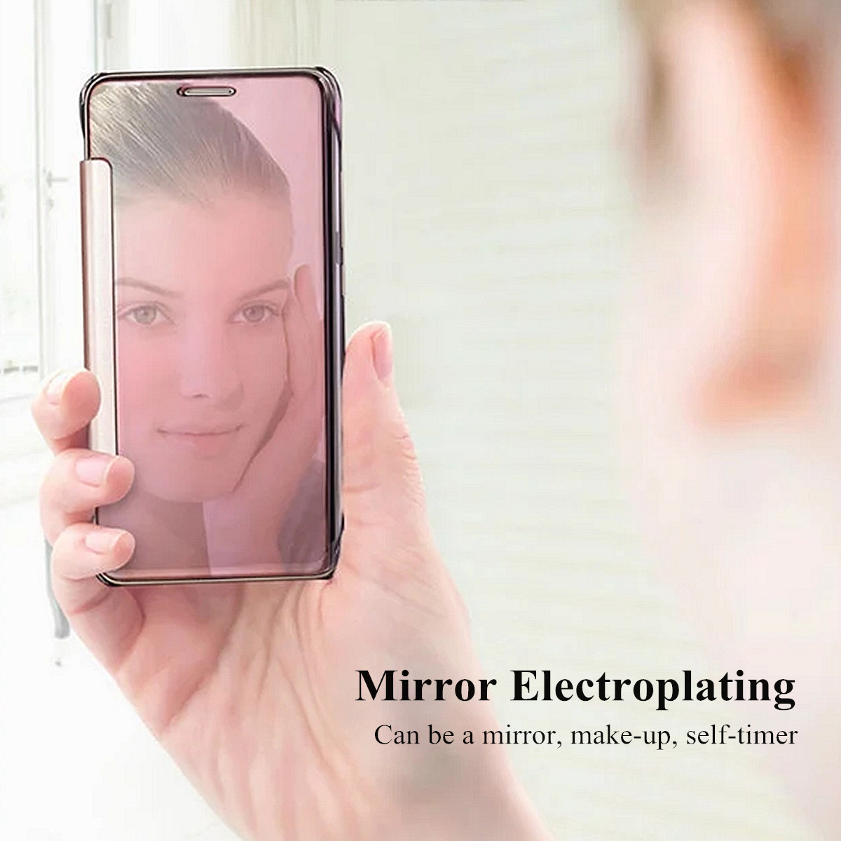 Bakeey-Smart-Sleep-Window-View-Electroplating-Acrylic-Mirror-PC-Case-For-Samsung-Galaxy-S8-58quot-1158532