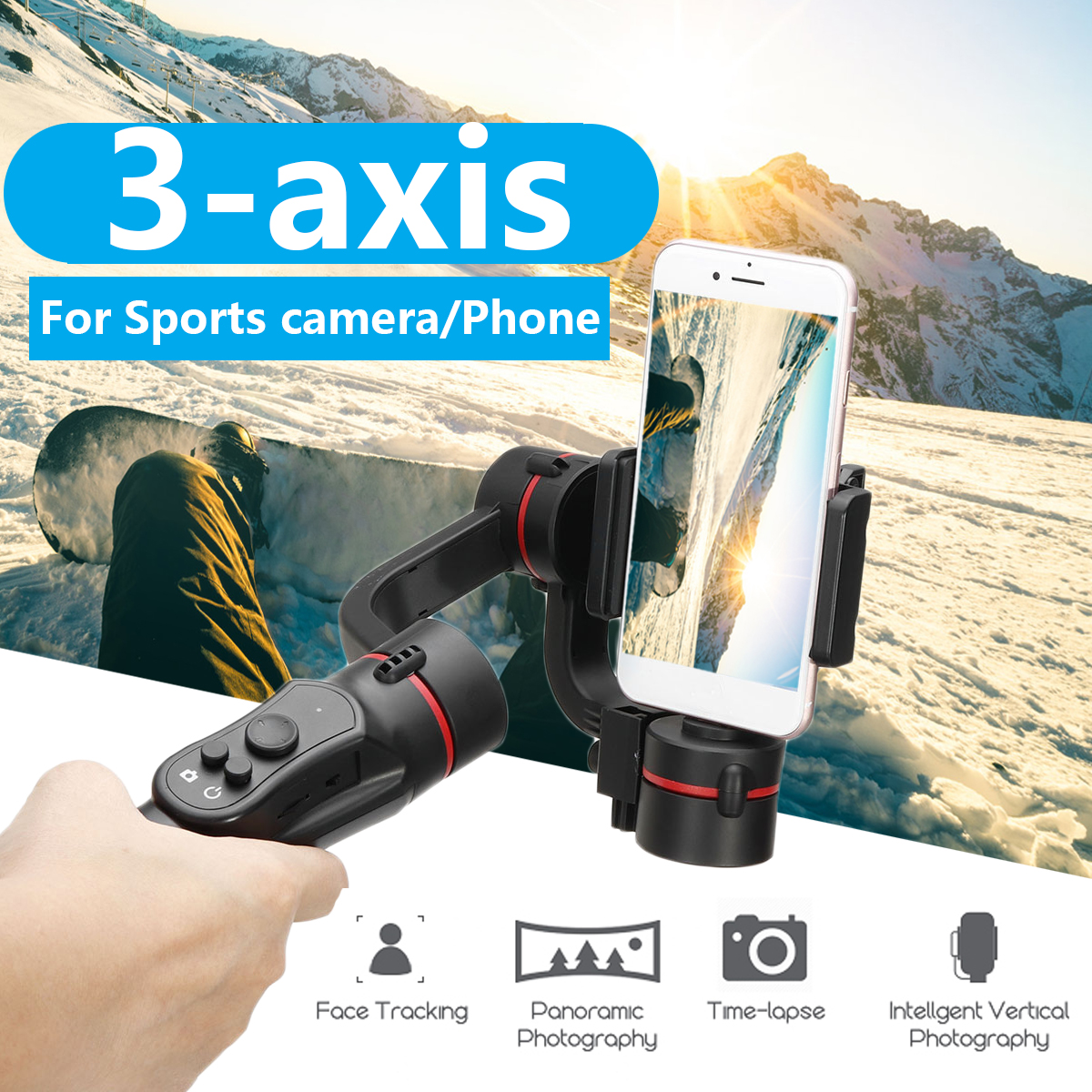 3-Axis-Gimbal-Action-Camera-Handheld-Bluetooth-Stabilizer-Multi-angle-Rotation-With-Clip-Holder-for--1415407
