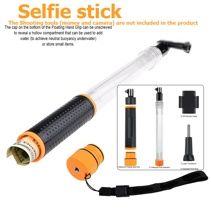 67-157-Waterproof-Selfie-Stick-for-GoPro-Extendable-Transparent-Floaty-Pole-Telescoping-Grip-1329957