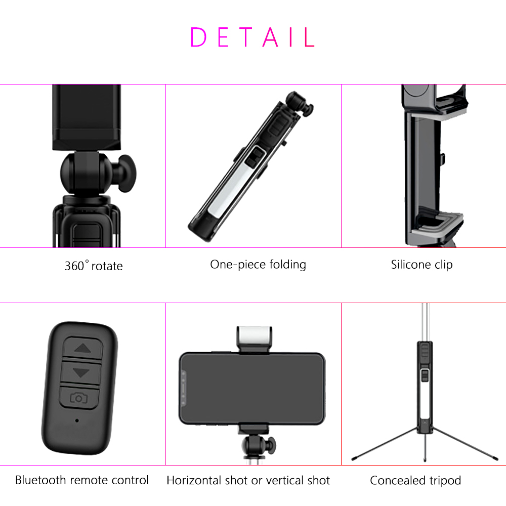 Bakeey-4-in-1-Tripod-Selfie-Stick-Extendable-Monopod-with-Bluetooth-Remote-Beauty-Fill-Light-1349659