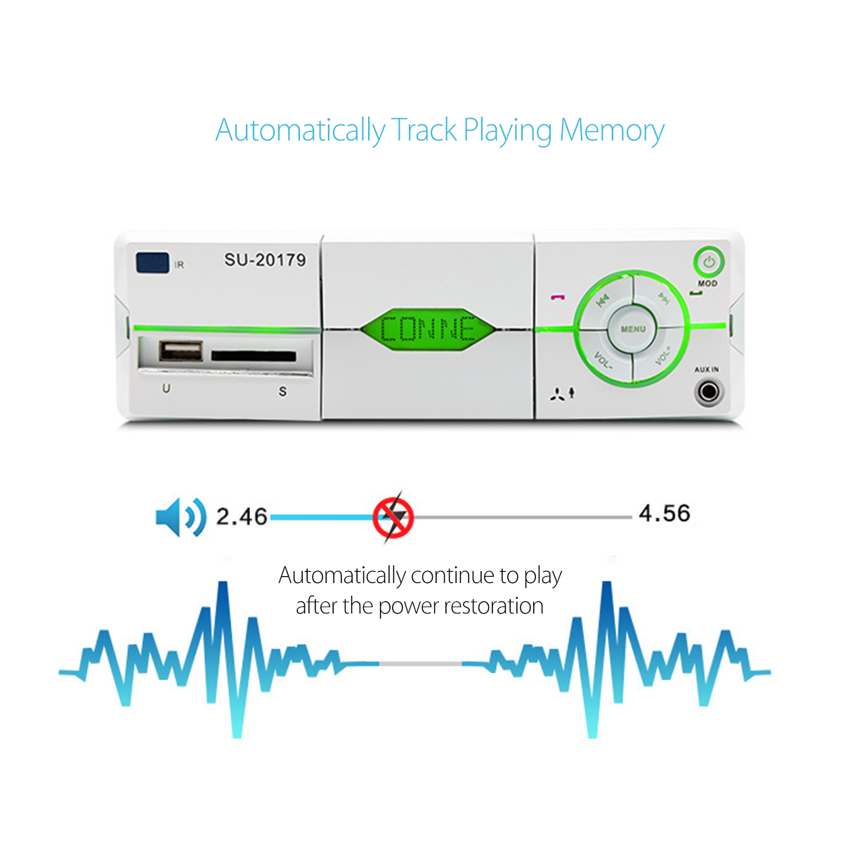 1-DIN-Car-Stereo-12V-FM-Radio-SDUSBAUX-Bluetooth-Remote-Head-Unit-MP3-Player-1216279