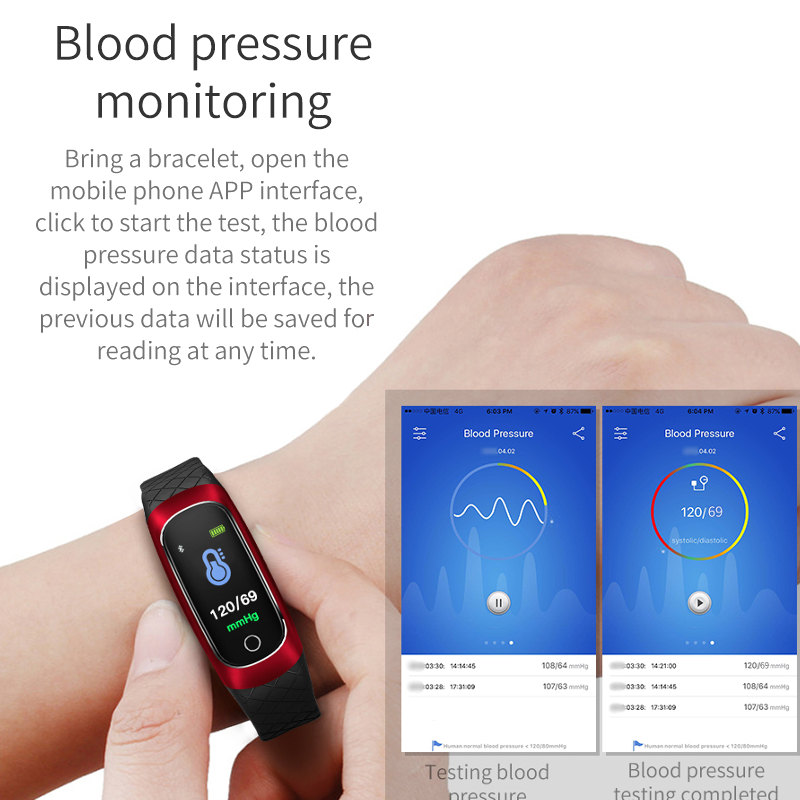 Bakeey-096-inch-Heart-Rate-Blood-Pressure-Sport-Bluetooth-Smart-Wristband-for-Mobile-Phone-1295686