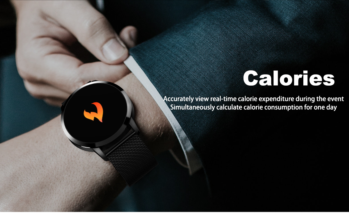 Newwear-Q8-Stainless-Steel-095-inch-OLED-Color-Screen-Blood-Pressure-Heart-Rate-Smart-Watch-1296662
