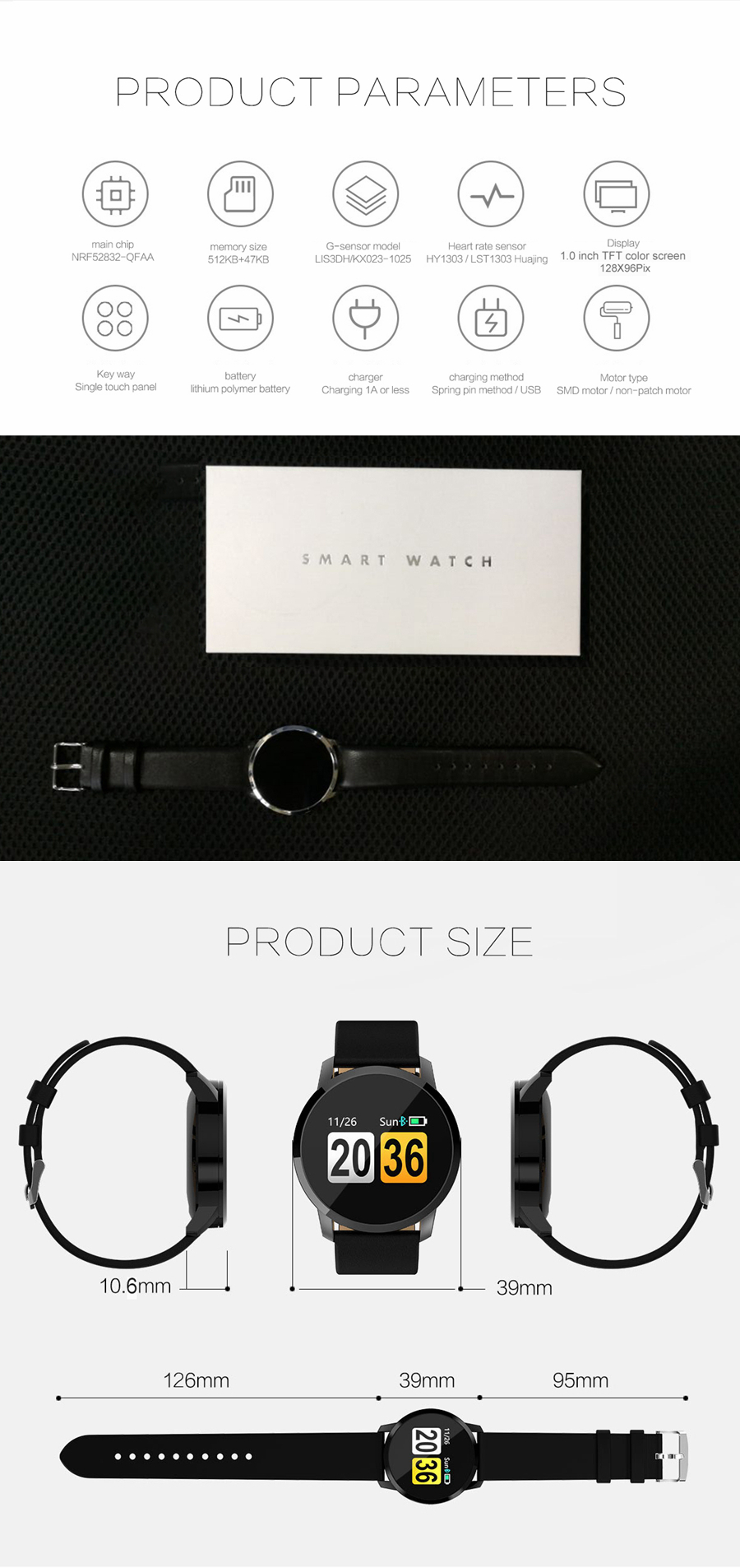 Newwear-Q8-Stainless-Steel-095-inch-OLED-Color-Screen-Blood-Pressure-Heart-Rate-Smart-Watch-1296662