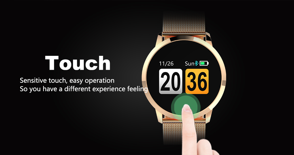 Newwear-Q8-Stainless-Steel-095-inch-OLED-Color-Screen-Blood-Pressure-Heart-Rate-Smart-Watch-1296662