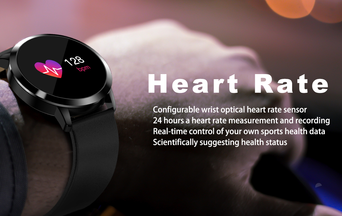 Newwear-Q8-Stainless-Steel-095-inch-OLED-Color-Screen-Blood-Pressure-Heart-Rate-Smart-Watch-1296662