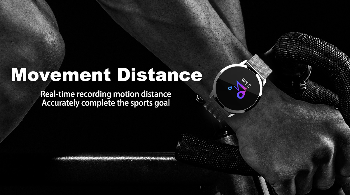 Newwear-Q8-Stainless-Steel-095-inch-OLED-Color-Screen-Blood-Pressure-Heart-Rate-Smart-Watch-1296662