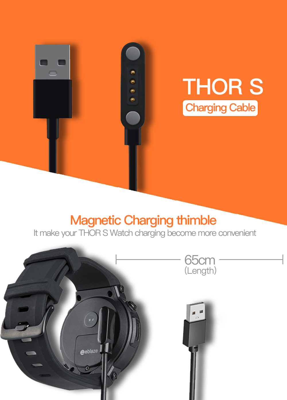 65cm-Watch-Cable-Magnetic-USB-Power-Charging-Cable-for-Zeblaze-THOR-S-1245601
