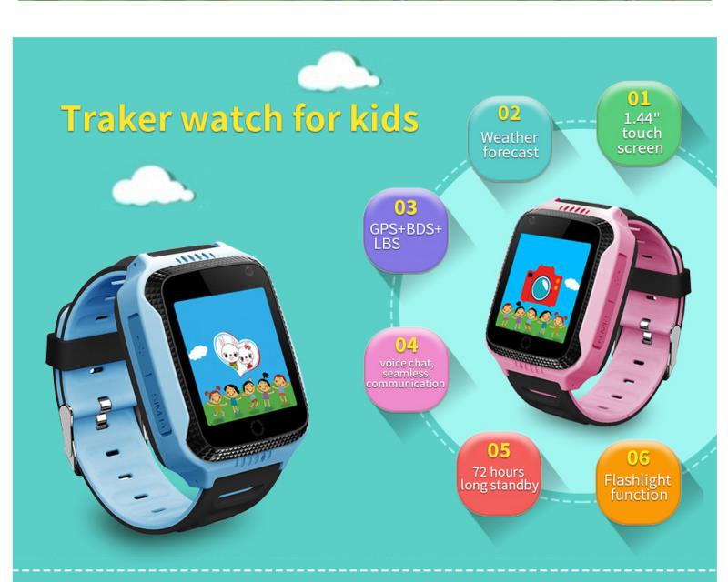 Bakeey-144inch-Touch-Screen-SOS-GPS-LBS-LocationTracker-Flashlight-Pedometer-Children-Smart-Watch-1296124