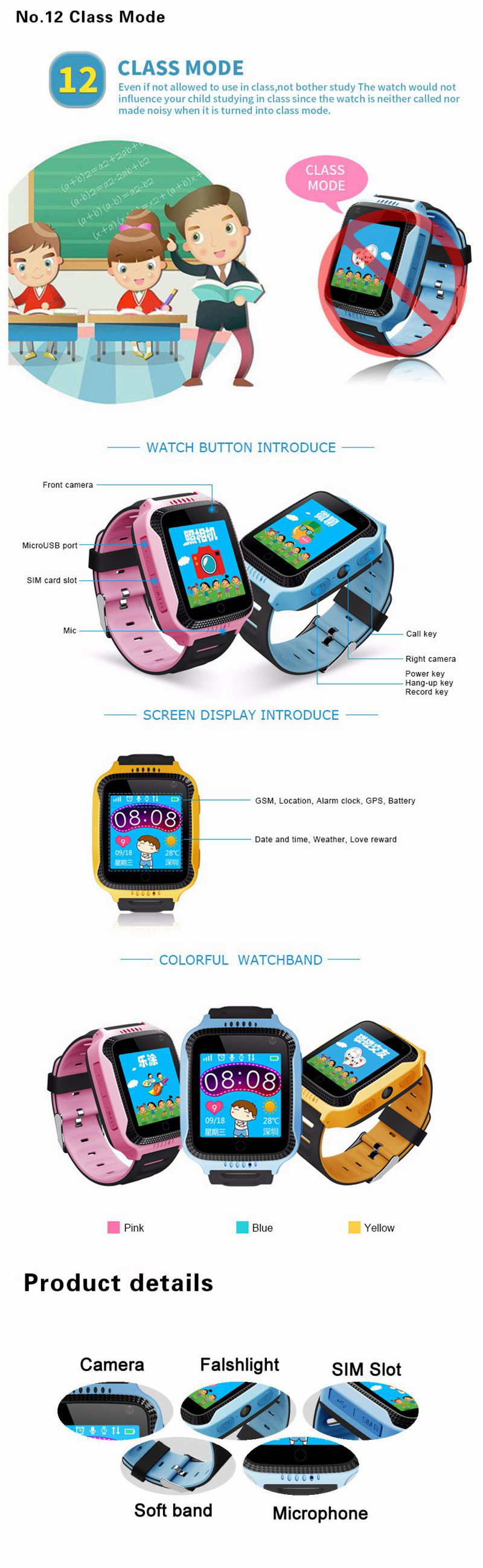 Bakeey-144inch-Touch-Screen-SOS-GPS-LBS-LocationTracker-Flashlight-Pedometer-Children-Smart-Watch-1296124