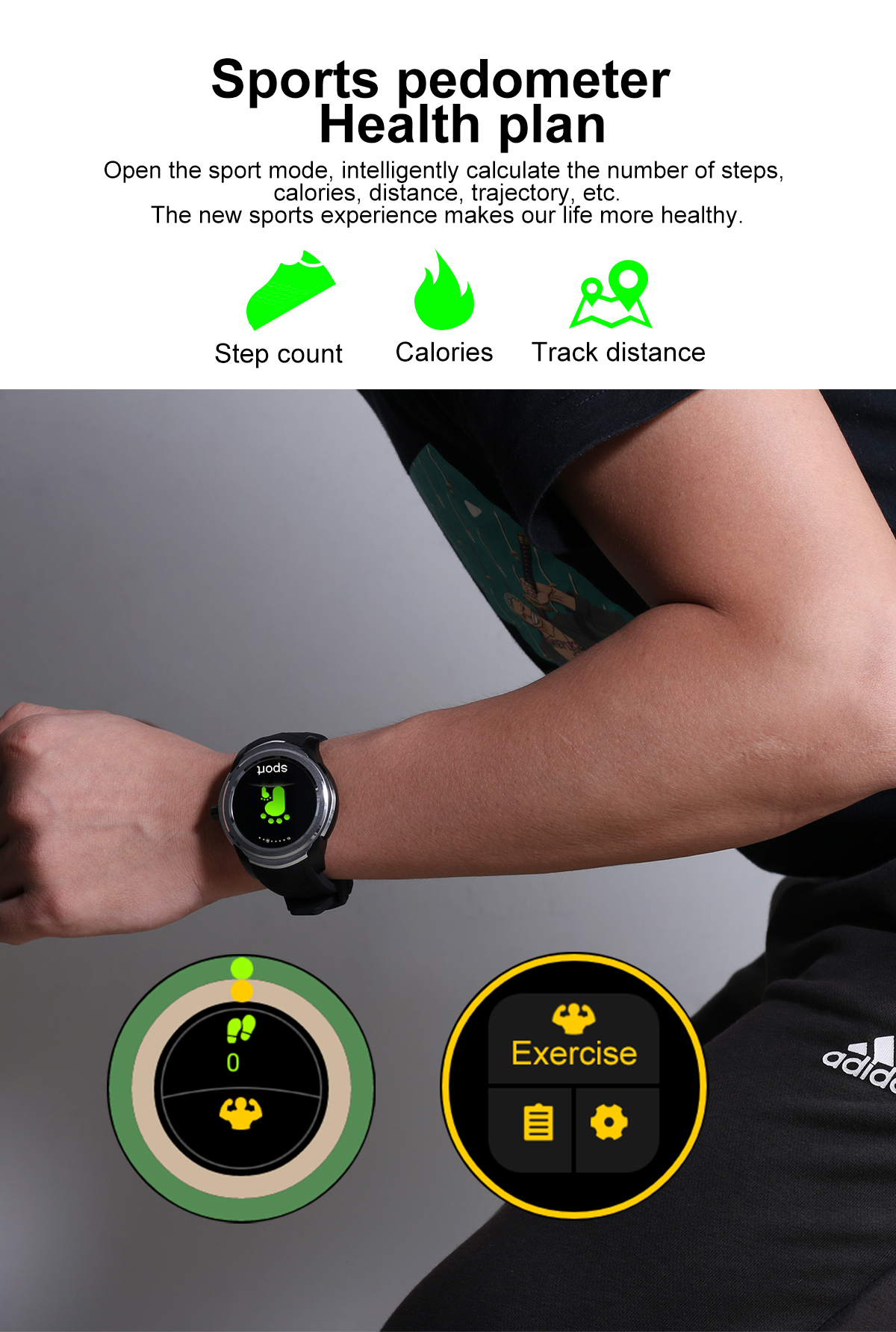 Bakeey-C1-13inch-512MB-8GB-GPS-Heart-Rate-Monitor-Pedometer-Bluetooth-Smart-Watch-For-iPhone-X-88P-1325340