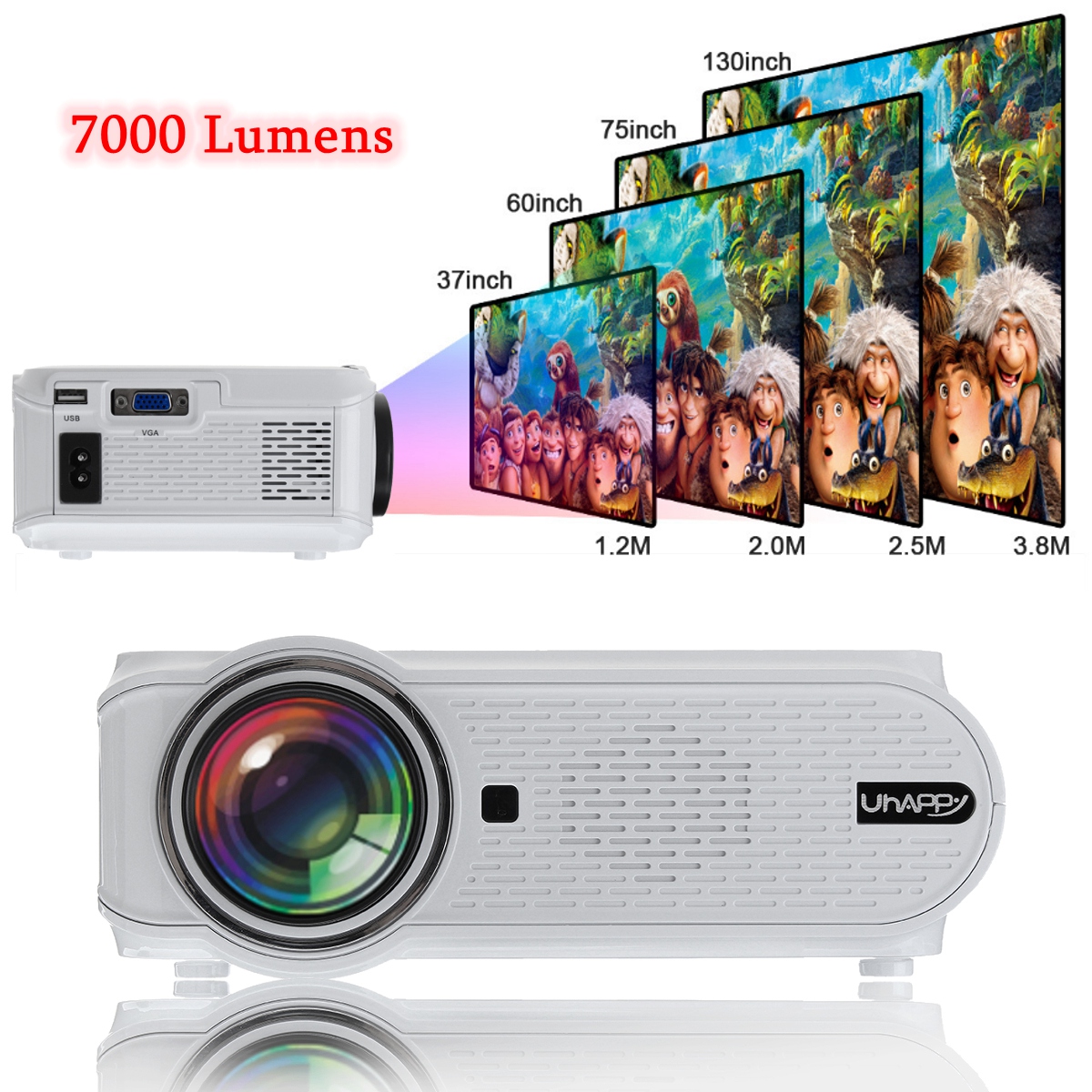 Uhappy-U90-Full-HD-1080P-7000-Lumens-Smart-Projector-TV-Home-Theater-with-Remote-Control-White-1221827