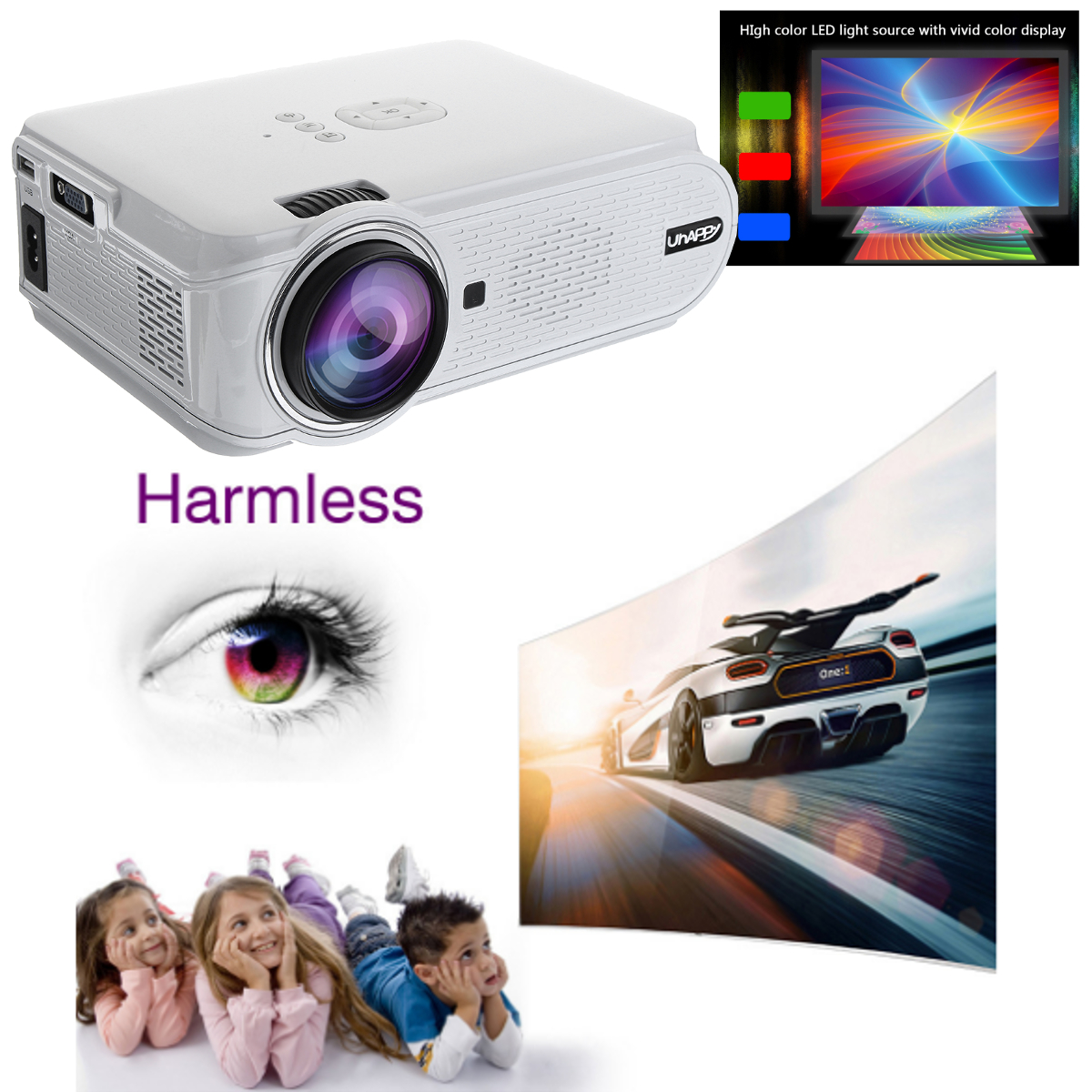 Uhappy-U90-Full-HD-1080P-7000-Lumens-Smart-Projector-TV-Home-Theater-with-Remote-Control-White-1221827