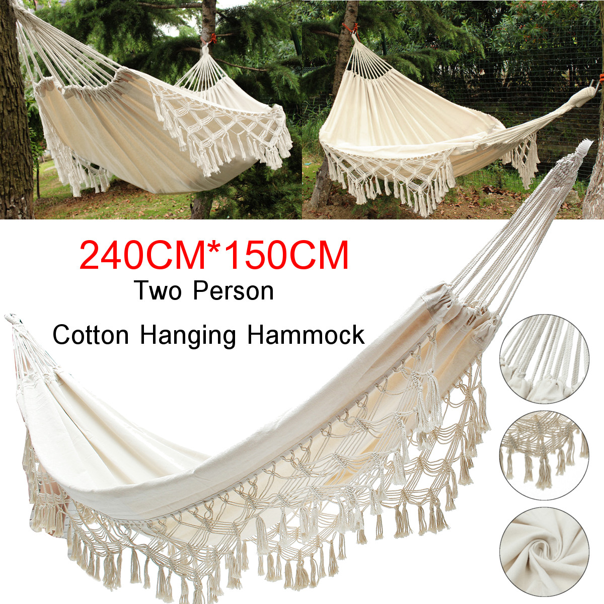 240x150CM-Large-Double-Cotton-Hammock-Fringe-Swing-Beach-Yard-Hanging-Chair-Bed-1244550