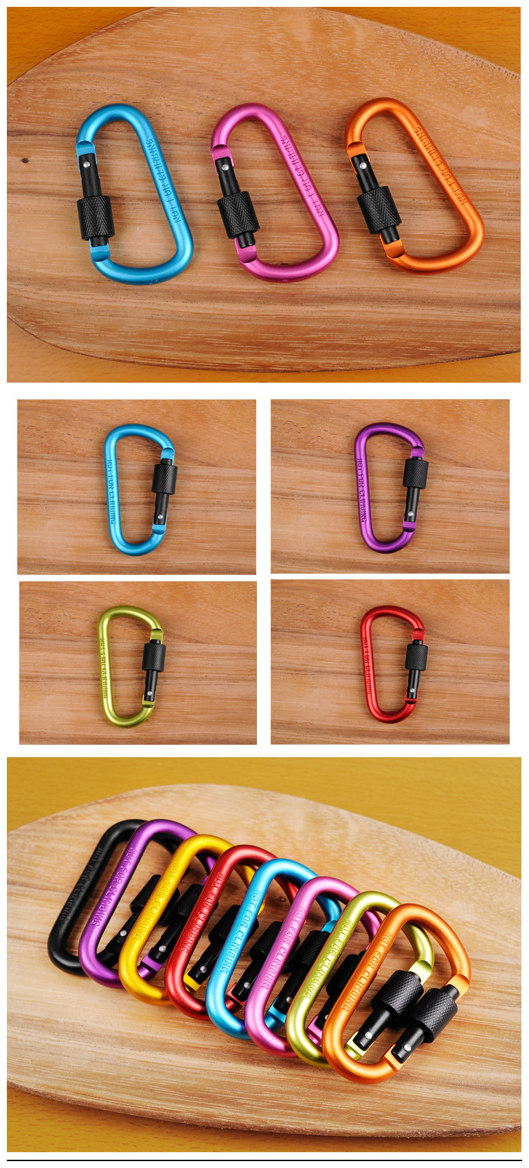 1-PCS-8CM-Locking-D-Shape-Buckle-Quickdraw-Extender-Aluminum-Keychain-Metal-Buckle-Hanging-Nut-1080448