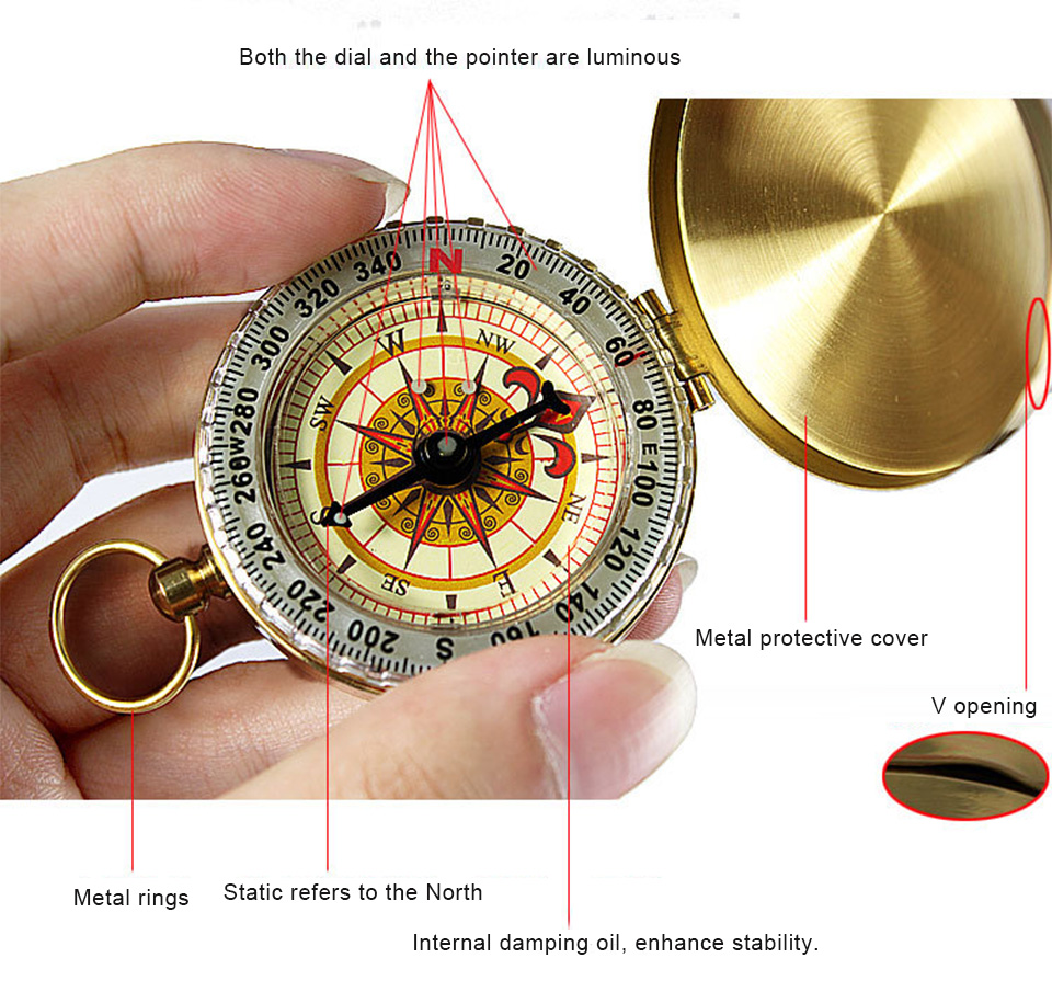 Outdoor-Portable-Brass-Pocket-G50-Copper-Golden-Compass-Luminous-Navigation-Flip-1257577