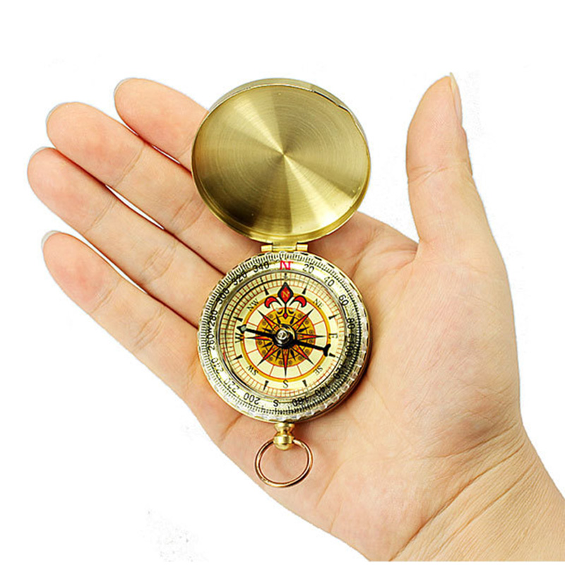 Outdoor-Portable-Brass-Pocket-G50-Copper-Golden-Compass-Luminous-Navigation-Flip-1257577