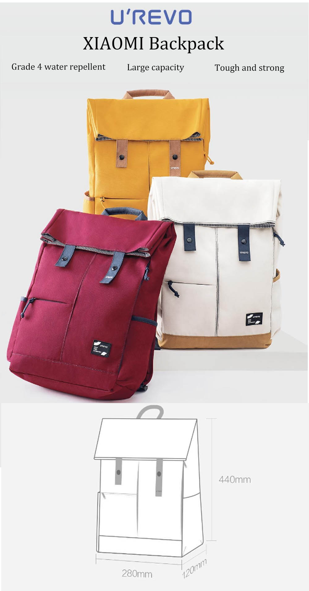 Xiaomi-Urevo-13L-College-School-Leisure-Backpack-156-Inch-Waterproof-Laptop-Bag-Rucksack-Outdoor-Tra-1345210