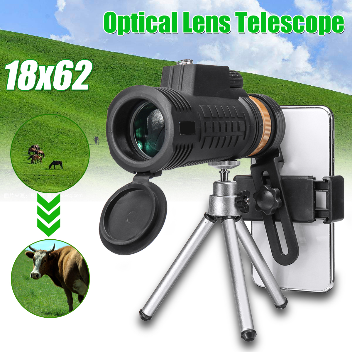 18X62-Outdoor-Portable-Monocular-HD-Optic-Day-Night-Vision-Phone-Telescope-Camping-Travel-1412188
