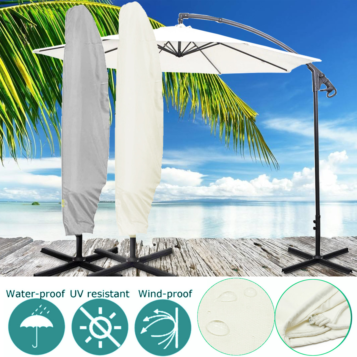 104x27inch-Outdoor-Garden-Parasol-Cover-Waterproof-Anti-UV-Rain-Resistant-Umbrella-Storage-Bag-1338929