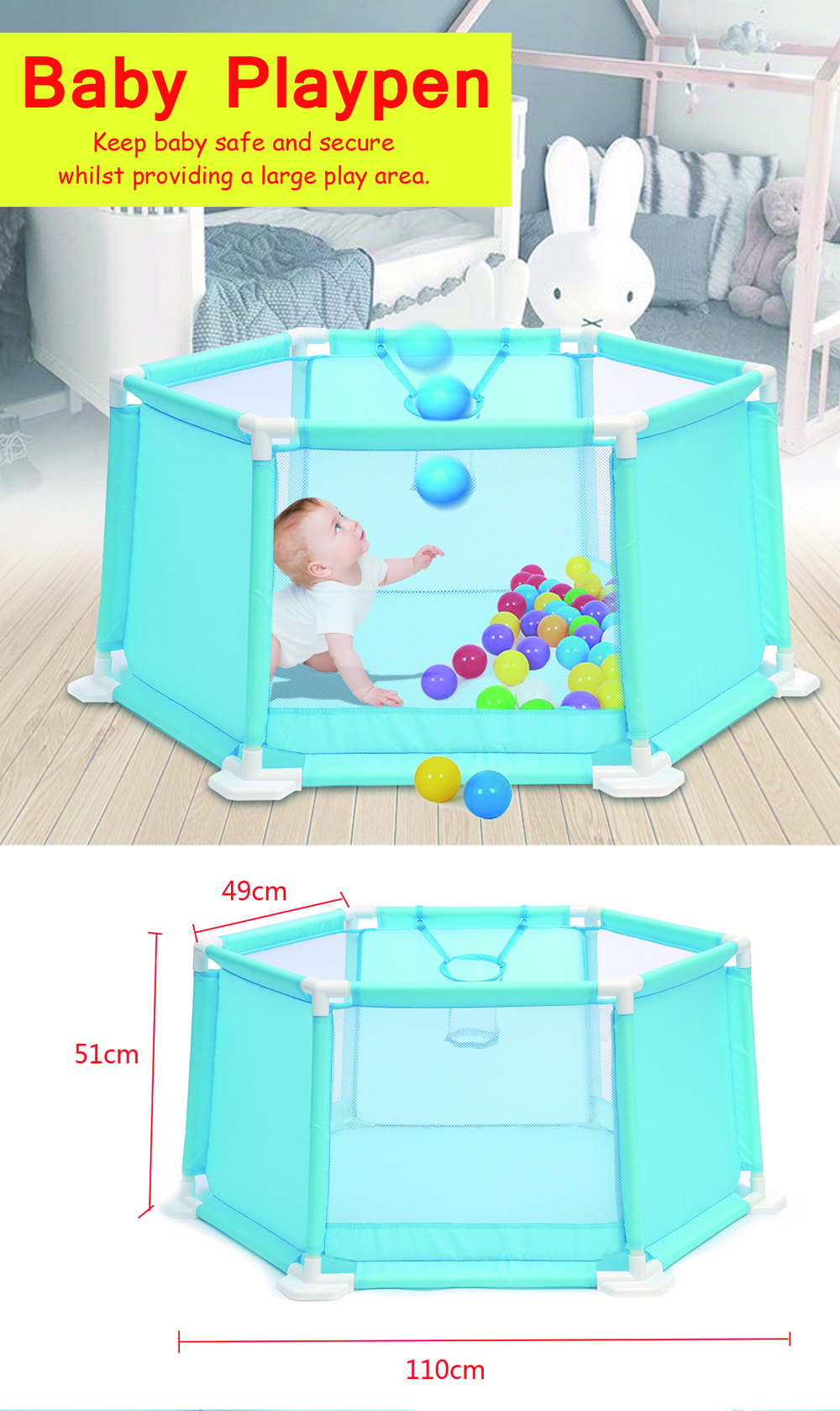 110CM-Baby-Playpen-Baby-Toys-Tent-Ocean-Plastic-Ball-Pool-Safety-Protection-Yard-With-50-Pcs-Balls-1347356