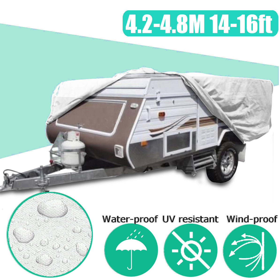 14-16ft-Pop-Up-Folding-Waterproof-Anti-UV-Camper-Tent-Trailer-Storage-Cover-With-Fixed-Ring-1344227