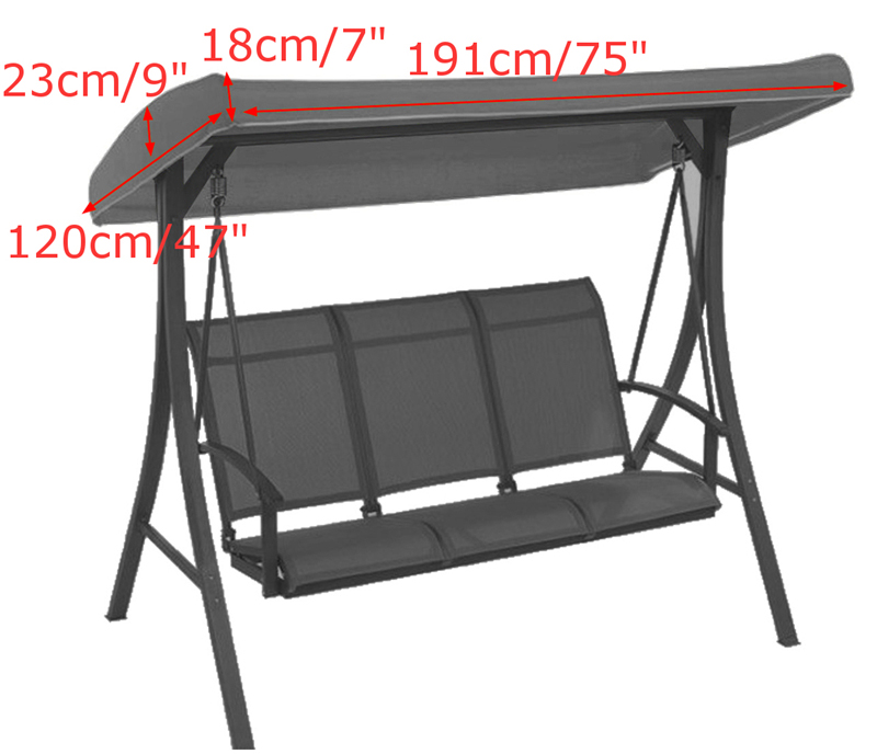 191x120x23cm-Canopy-Waterproofed-Swing-Chair-Tent-Sunshade-Camping-Swing-Roof-Replacement--Fabric-1328557