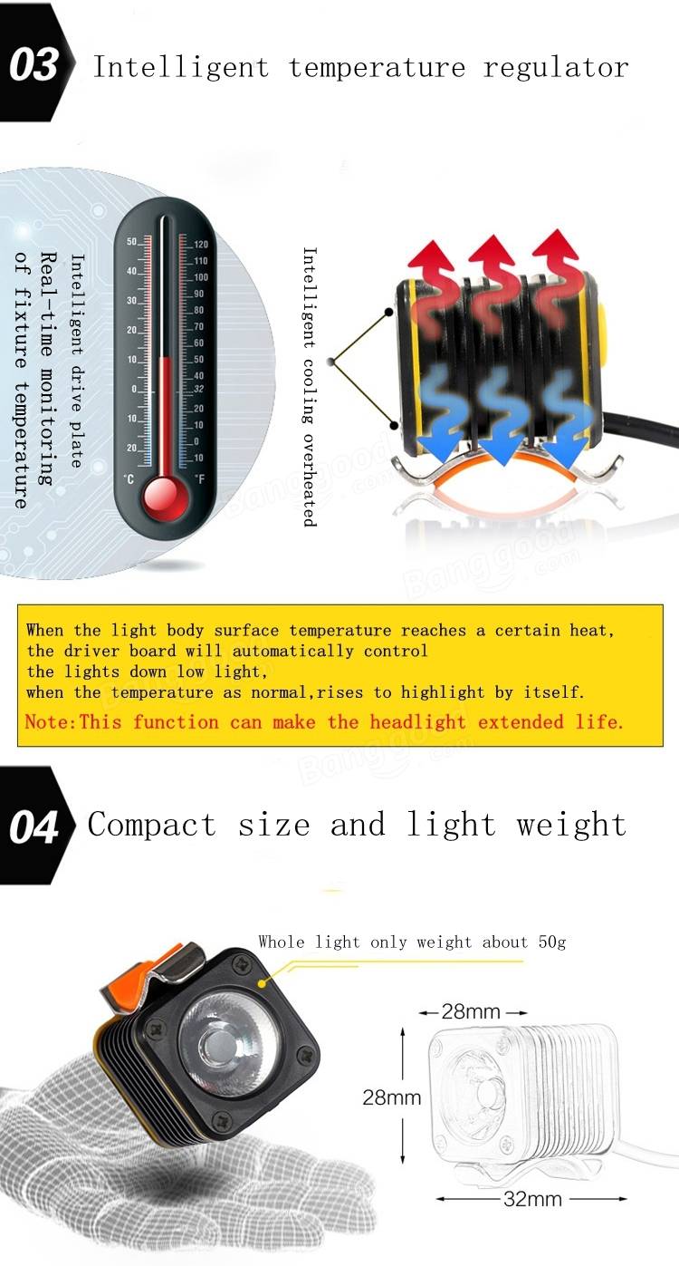 2Pcs-XANES-XL03-LED-Bicycle-Front-Light-Cycling-Warning-Light-Smart-Temperature-Regulated-Lamp-IPX6--1266433
