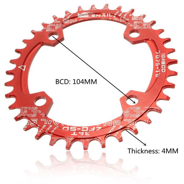 104mm-Bike-Bicycle-Narrow-Wide-Single-Speed-Oval-Circle-Chainring-36T-1058904