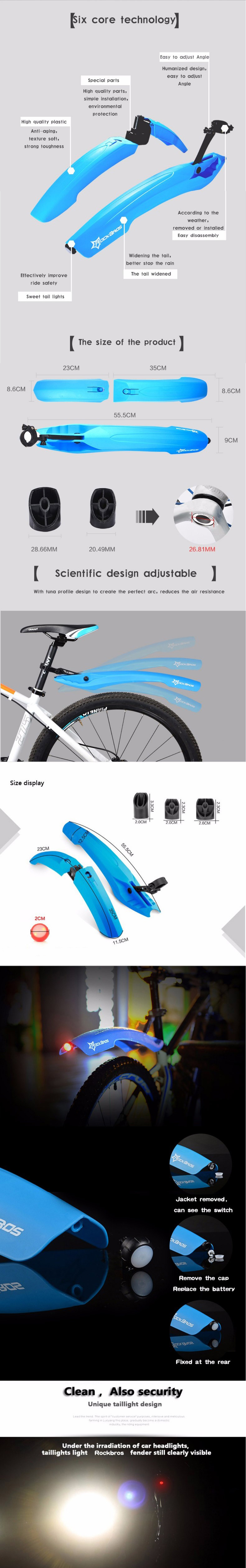 ROCKBROS-MTB-Mountain-Bike-Fenders-Front-Rear-Light-Rear-Cycling-Quick-Release-Mudguard-Fender-Set-1081968