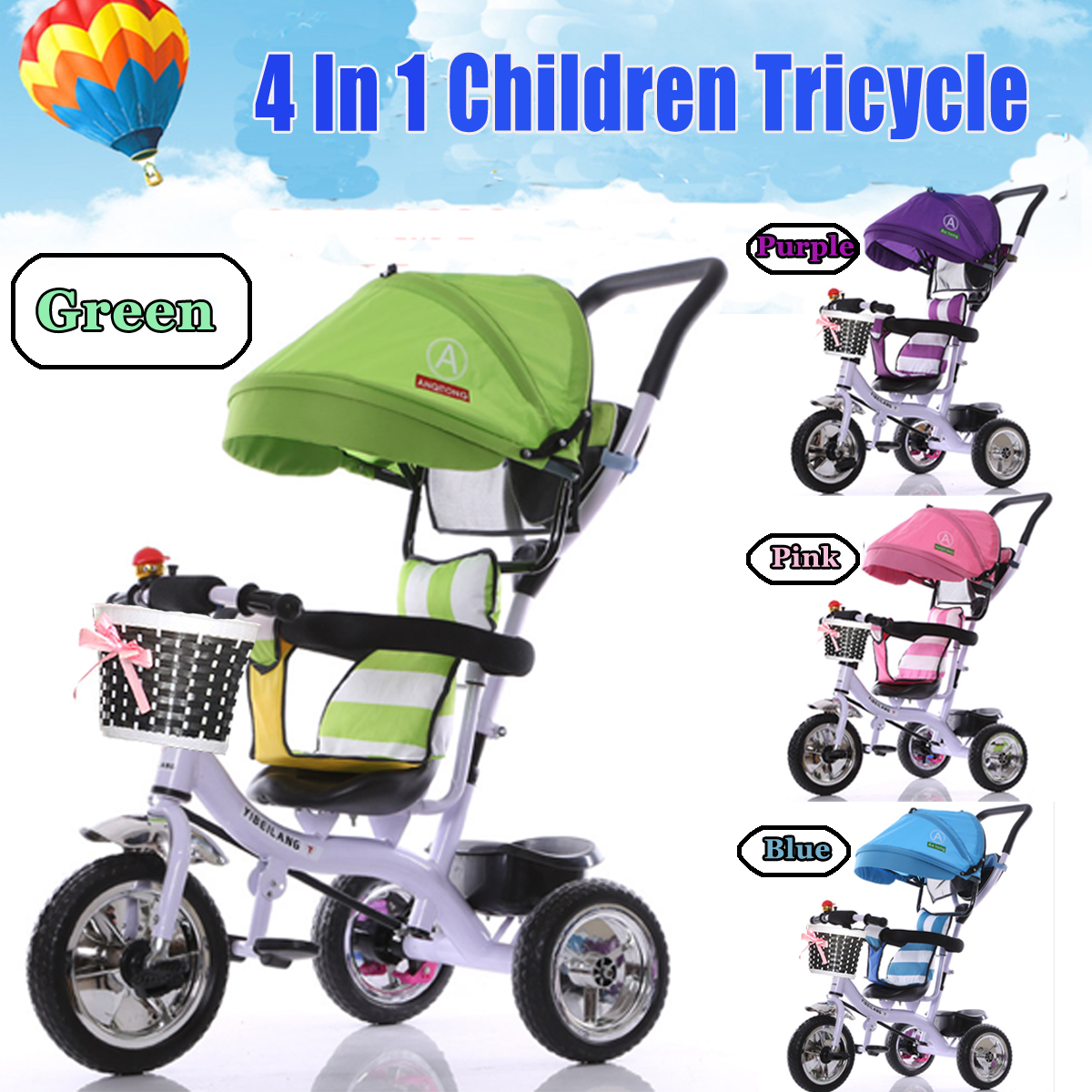 BIKIGHT-Kids-Tricycle-Bike-Children-3-Wheels-With-Shade-Toddler-Balance-Protection-Baby-Cholley-Mini-1340506