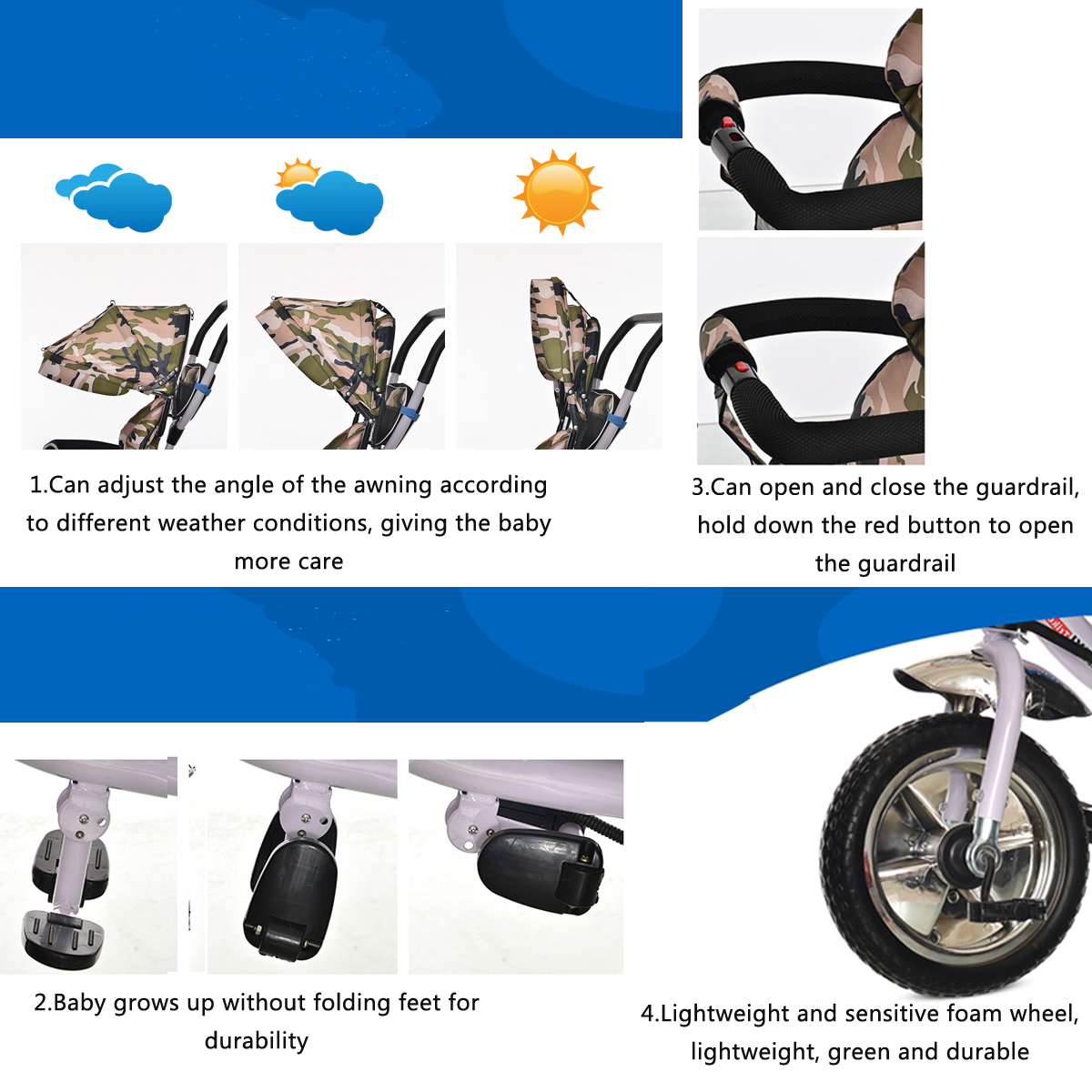 BIKIGHT-Kids-Tricycle-Bike-Children-3-Wheels-With-Shade-Toddler-Balance-Protection-Baby-Cholley-Mini-1340506