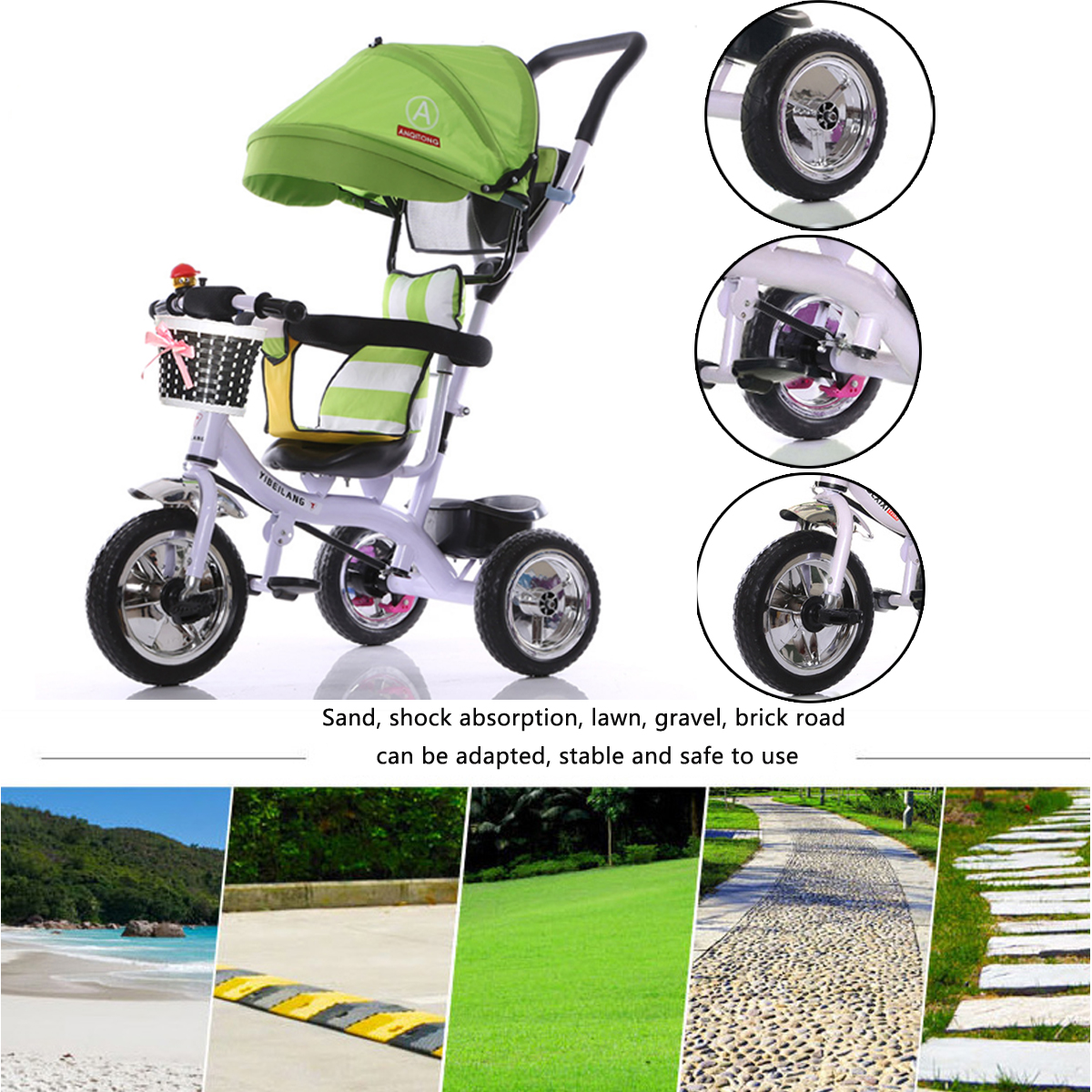 BIKIGHT-Kids-Tricycle-Bike-Children-3-Wheels-With-Shade-Toddler-Balance-Protection-Baby-Cholley-Mini-1340506