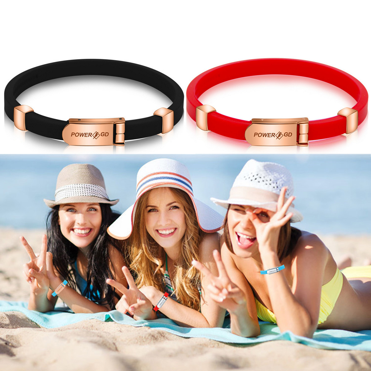 ANTI-STATIC-Titanium-Ionic-Magnetic-Bracelet-Silicone-Wristband-Strap-Adjustable-1309194