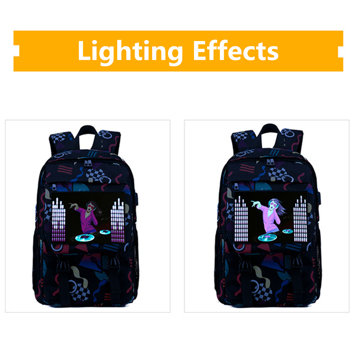 BIKIGHT-Men-Smart-Sound-Control-Noctilucent-Backpack-USB-Charge-Laptop-Travel-School-Bag-1403629