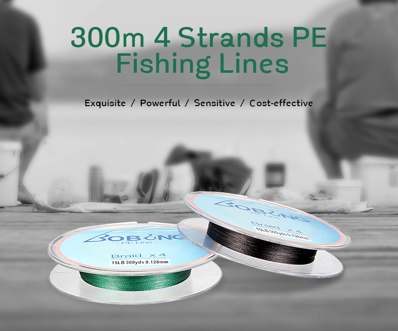 BOBING-300M-4-Strands-PE-Braided-Power-Fishing-Line-6-15LB-Multifilament-Carp-Sea-Fishing-Rope-1153450