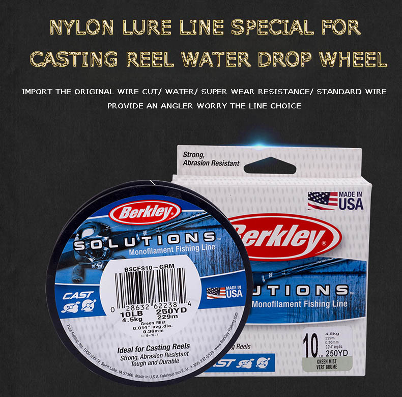 Berkley-Solutions-228m-Nylon-Fishing-Line-Casting-Reel-Strong-Pull-Green-Monofilament-Fishing-Lure-L-1381090