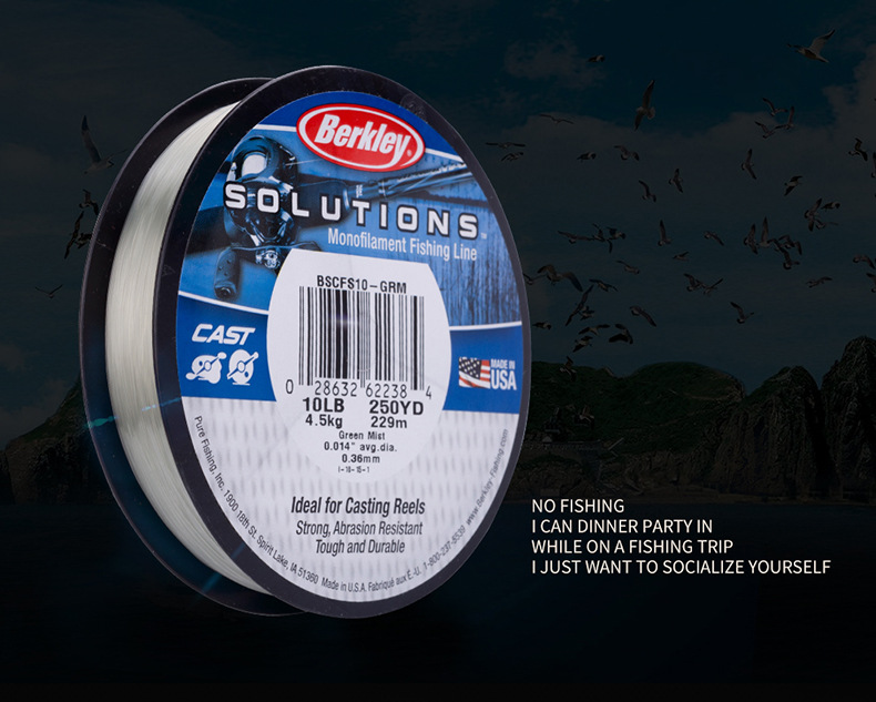 Berkley-Solutions-228m-Nylon-Fishing-Line-Casting-Reel-Strong-Pull-Green-Monofilament-Fishing-Lure-L-1381090