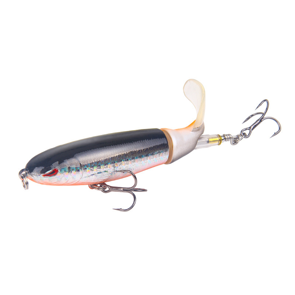 10cm-13g-Minnow-Fishing-Lure-Rotating-Tail-Popper-Topwater-Swim-Crankbait-Artificial-Hard-Bait-1354984