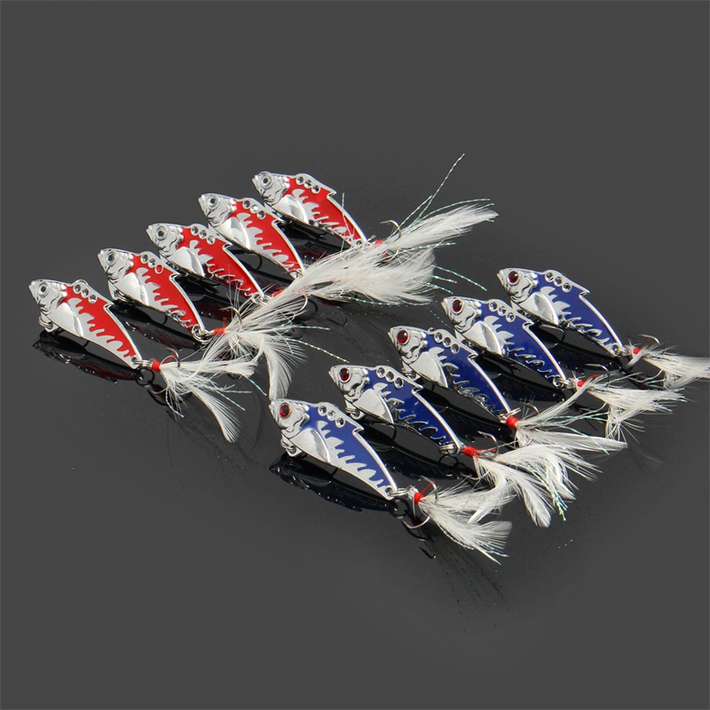 10pcs-5cm-82g-Metal-VIB-Fishing-Lure-Crankbait-Hard-Bait-Treble-Hooks-1216238