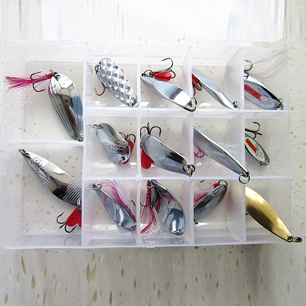 14Pc-Fishing-Lure-Spoon-Treble-Feather-Hook-Spinner-Bait-with-Box-945356