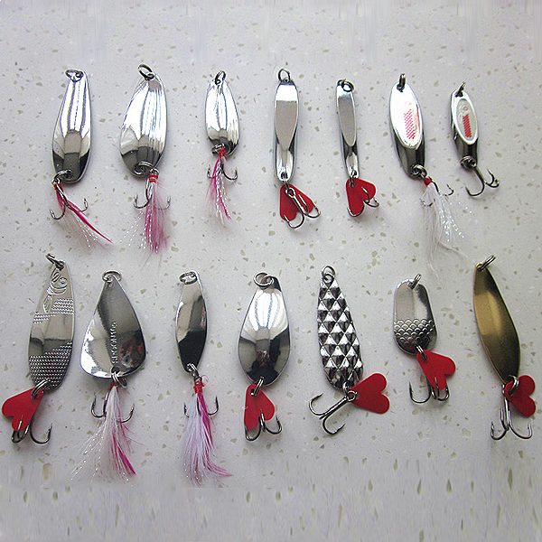 14Pc-Fishing-Lure-Spoon-Treble-Feather-Hook-Spinner-Bait-with-Box-945356