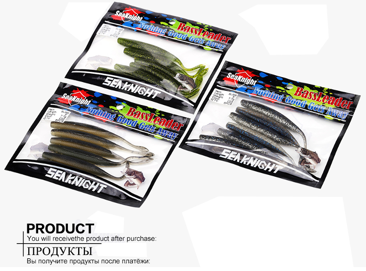 SeaKnight-SL006-6pcsbag-77g-125mm5in-Carp-Fishing-Lure-Silicone-Soft-Worm-Baits-Lure-1201621