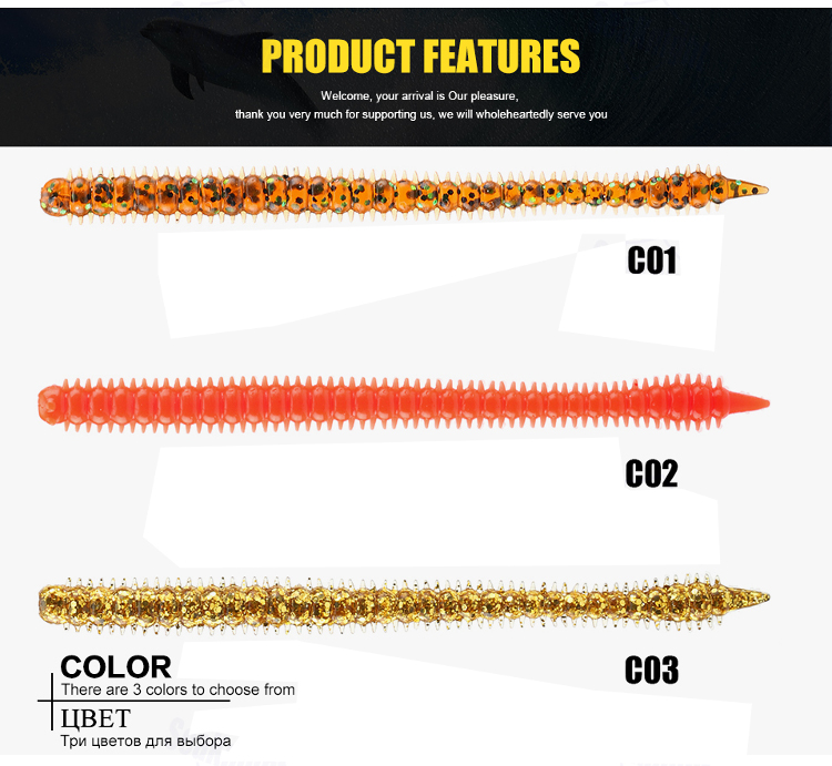 SeaKnight-SL009-8pcsbag-36g-130mm51in-Silicone-Soft-Fishing-Lure-Earthworm-Centipede-Worm-Lure-1201291