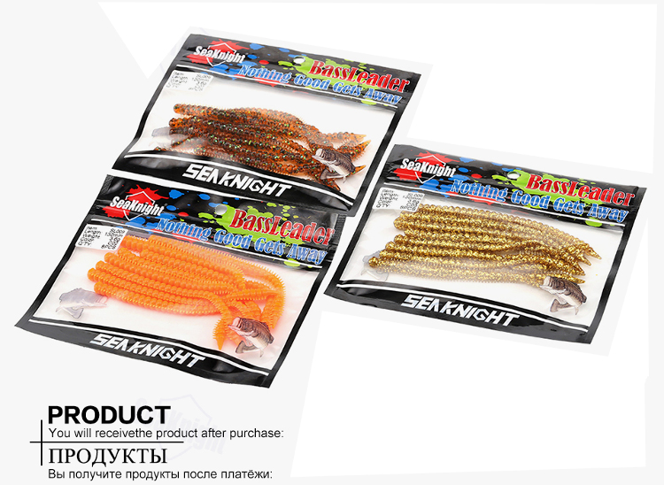 SeaKnight-SL009-8pcsbag-36g-130mm51in-Silicone-Soft-Fishing-Lure-Earthworm-Centipede-Worm-Lure-1201291