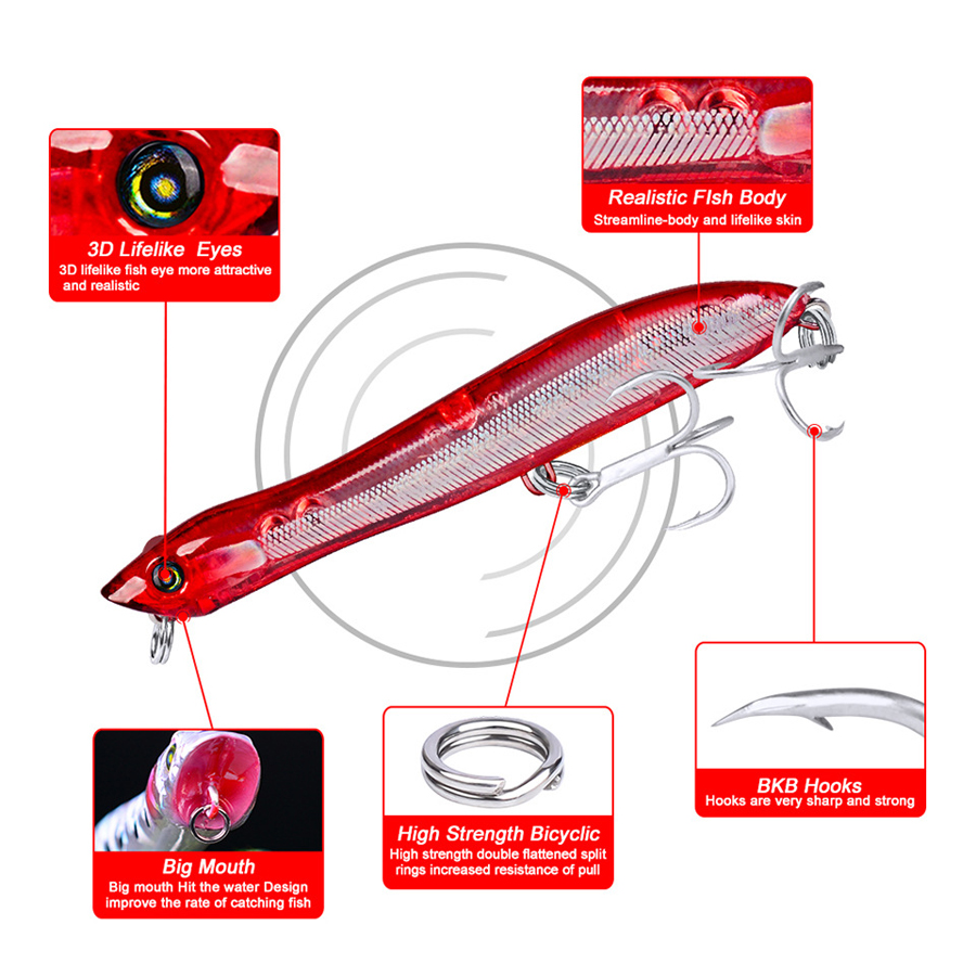 ZANLURE-DW458-10pcsset-835mm6g-Popper-Lure-Fishing-Lure-Hard-Bait-Sea-Fishing-1370804