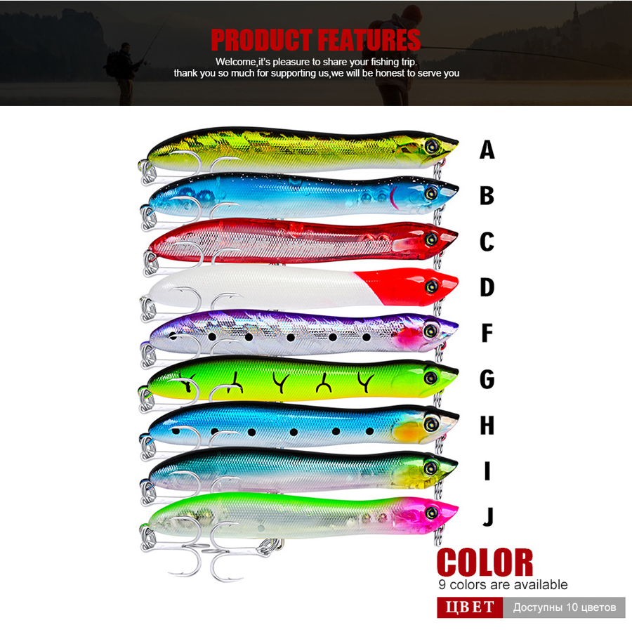 ZANLURE-DW458-10pcsset-835mm6g-Popper-Lure-Fishing-Lure-Hard-Bait-Sea-Fishing-1370804