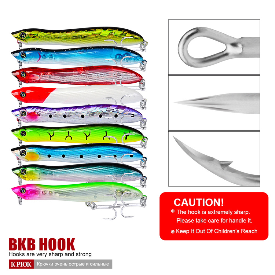 ZANLURE-DW458-10pcsset-835mm6g-Popper-Lure-Fishing-Lure-Hard-Bait-Sea-Fishing-1370804