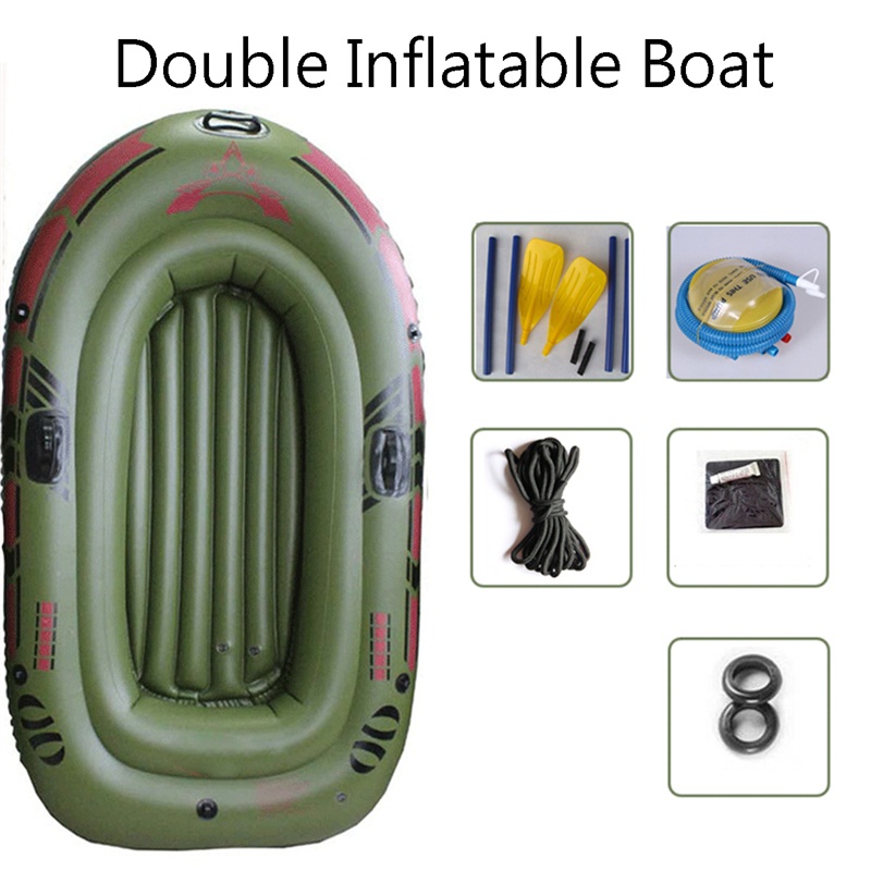 190120cm-2-Person-Green-Kayak-PVC-Inflatable-Boat-Rubber-Inflatable-Boat-Oars-Air-Pump-Rope-Set-1205714