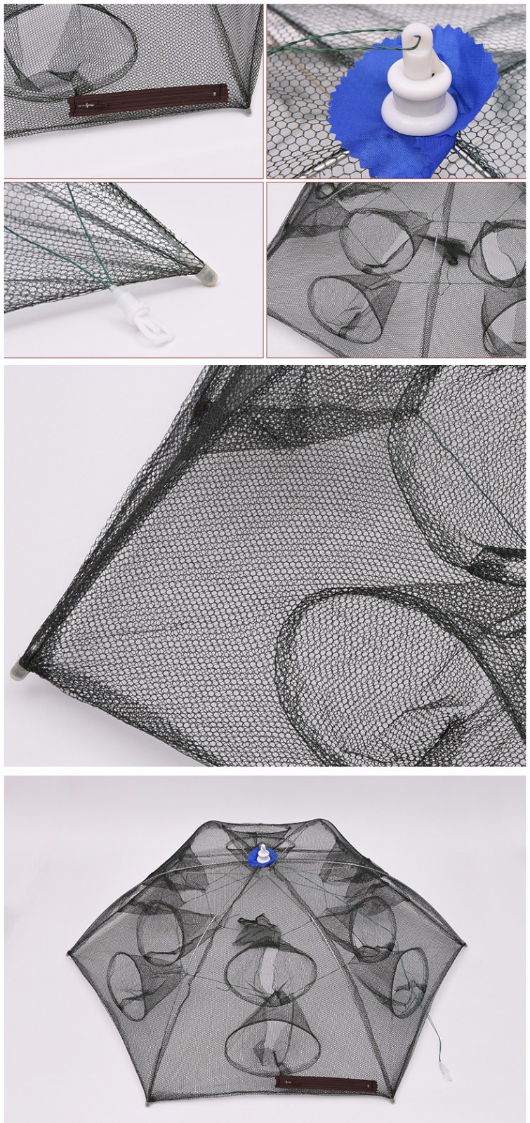 12-Holes--Square-Foldable-Fishing-Trap-Cast-Net-Nylon-Stainless-Closed-Shrimp-Net-1058168